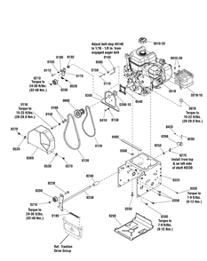 Engine Group Diagram and Parts List for 1696410-01-ST661BS  Briggs and Stratton Snow Blower